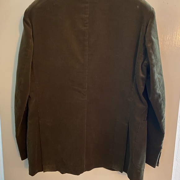 Drake’s Olive Green Mid-Wale Cotton Corduroy Tailored Jacket Sz 42 - Picture 3 of 5
